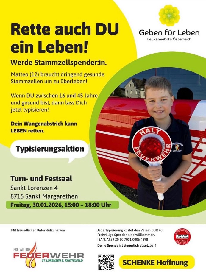 Stammzellenspende Aufruf